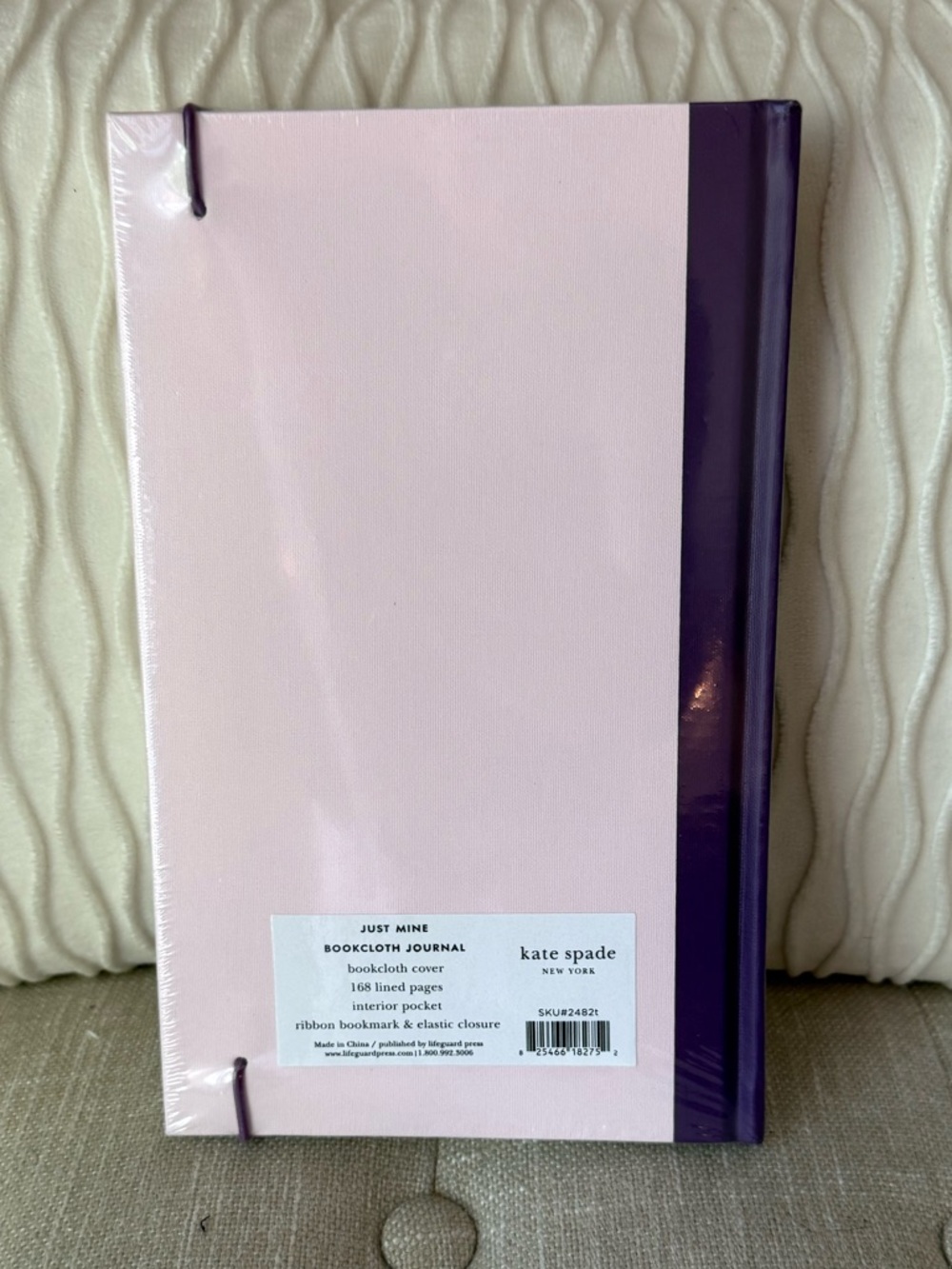 Kate Spade Just Mine Monogram T Bookcloth Journal Pink Purple - Picture 5 of 6